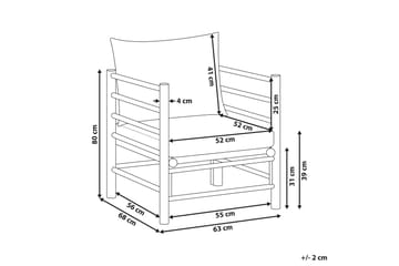 Villa Castelli Utelenestol - Hvit/Lys Brun - Hagemøbler & utemiljø - Stoler & Lenestoler - Utelenestoler