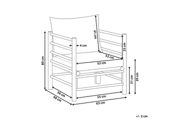Villa Castelli Utelenestol - Hvit/Lys Brun - Hagemøbler & utemiljø - Stoler & Lenestoler - Utelenestoler