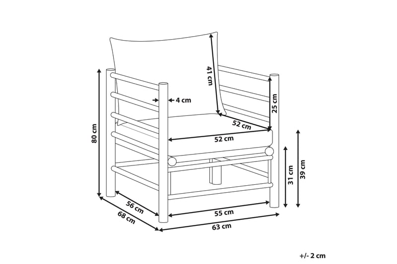 Villa Castelli Utelenestol - Hvit/Lys Brun - Hagemøbler & utemiljø - Stoler & Lenestoler - Utelenestoler