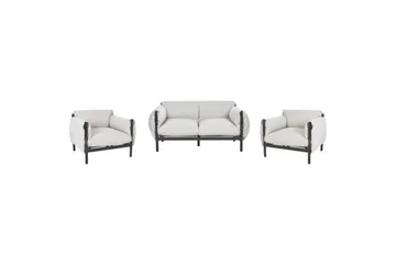 2-sitssoffa med fåtöljer Beliani Esperia Grey, Black - Hagemøbler & utemiljø - Loungemøbler - Loungegrupper