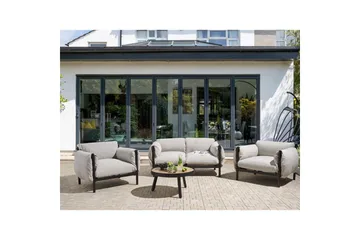 2-sitssoffa med fåtöljer Beliani Esperia Grey, Black - Hagemøbler & utemiljø - Loungemøbler - Loungegrupper