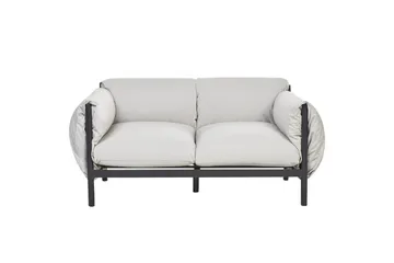 2-sitssoffa med fåtöljer Beliani Esperia Grey, Black - Hagemøbler & utemiljø - Loungemøbler - Loungegrupper