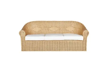 3-sitssoffa Beliani Livadeia Natural||White - Hagemøbler & utemiljø - Loungemøbler - Loungesofaer