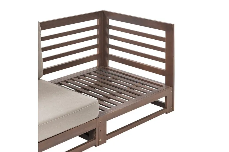 3-sitssoffa Beliani Trani Ljus trä/grått/beige, Ja Dark wood||Grey||Taupe - Hagemøbler & utemiljø - Loungemøbler - Loungesofaer