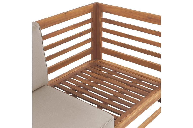 3-sitssoffa Beliani Trani Ljus trä/grått/beige, Ja Light wood||Grey||Beige - Hagemøbler & utemiljø - Loungemøbler - Loungesofaer