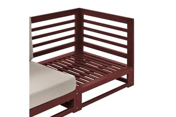 3-sitssoffa Beliani Trani Mörkt trä/grått/beige, Nej Dark wood||Grey||Beige - Hagemøbler & utemiljø - Loungemøbler - Loungesofaer