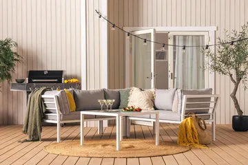 Ariany Hjørnesofa - Hvit/Grå - Hagemøbler & utemiljø - Loungemøbler - Loungesofaer