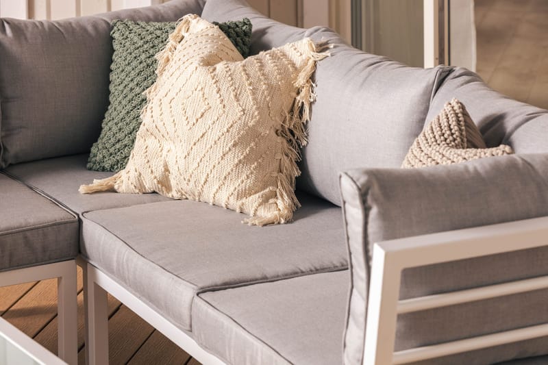 Ariany Hjørnesofa - Hvit/Grå - Hagemøbler & utemiljø - Loungemøbler - Loungesofaer