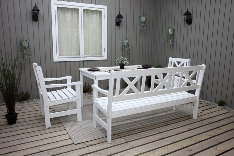 Europe Utesofa 3-seter - Hvit - Hagemøbler & utemiljø - Utesofa - Hagebenk & utebenk