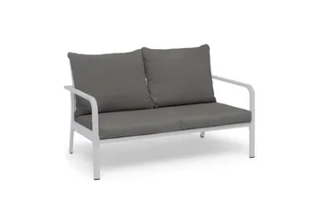 Hillerstorp Hånger utesofa hvit ramme puter gråbeige - Hvit ram Puter gråbeige - Hagemøbler & utemiljø - Loungemøbler - Loungesofaer