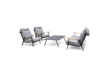 Hillerstorp Kungshult utesofa 3-seter grå - Hagemøbler & utemiljø - Loungemøbler - Loungesofaer