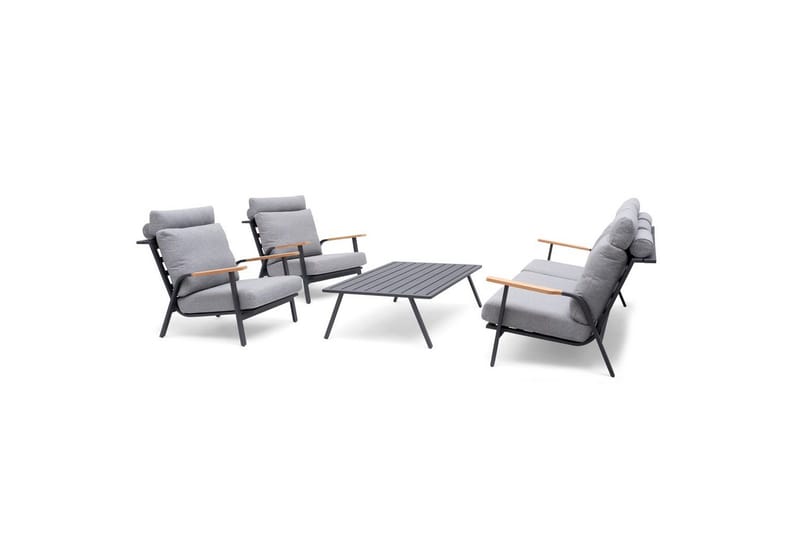 Hillerstorp Kungshult utesofa 3-seter grå - Hagemøbler & utemiljø - Loungemøbler - Loungesofaer