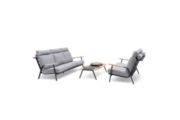Hillerstorp Kungshult utesofa 3-seter grå - Hagemøbler & utemiljø - Loungemøbler - Loungesofaer