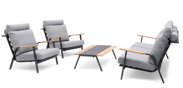 Hillerstorp Kungshult utesofa 3-seter grå - Hagemøbler & utemiljø - Loungemøbler - Loungesofaer