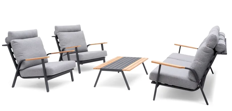 Hillerstorp Kungshult utesofa 3-seter grå - Hagemøbler & utemiljø - Loungemøbler - Loungesofaer