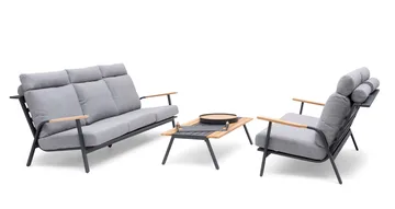 Hillerstorp Kungshult utesofa 3-seter grå - Hagemøbler & utemiljø - Loungemøbler - Loungesofaer