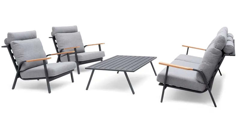 Hillerstorp Kungshult utesofa 3-seter grå - Hagemøbler & utemiljø - Loungemøbler - Loungesofaer