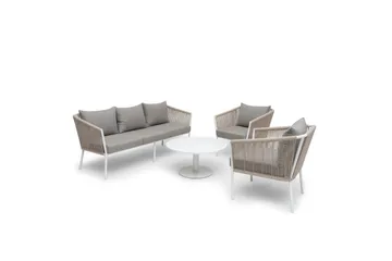 Hillerstorp Lersund utesofa hvit/beige - Hvit/Beige - Hagemøbler & utemiljø - Loungemøbler - Loungesofaer