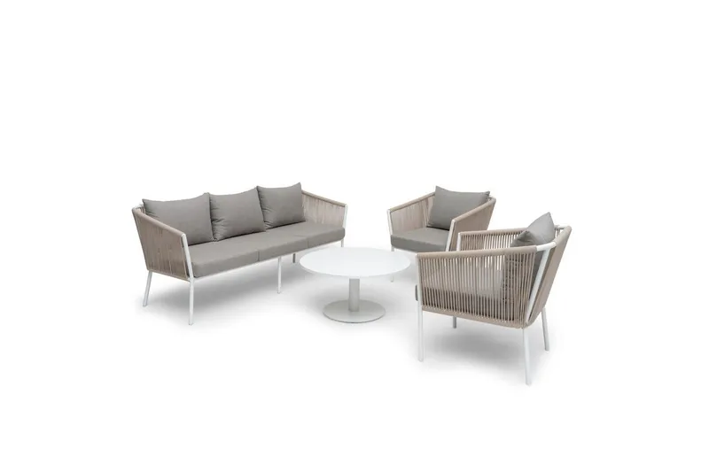 Hillerstorp Lersund utesofa hvit/beige - Hvit/Beige - Hagemøbler & utemiljø - Loungemøbler - Loungesofaer