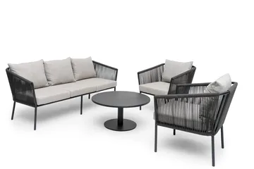 Hillerstorp Lersund utesofa svart/grå - Svart/Grå - Hagemøbler & utemiljø - Loungemøbler - Loungesofaer