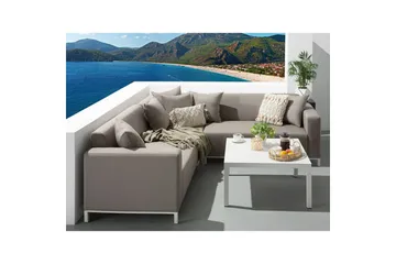 Hörnsoffa Beliani Belize Beige||White - Hagemøbler & utemiljø - Loungemøbler - Loungegrupper