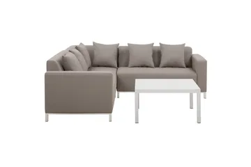 Hörnsoffa Beliani Belize Beige||White - Hagemøbler & utemiljø - Loungemøbler - Loungegrupper