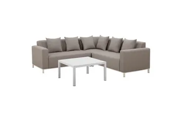 Hörnsoffa Beliani Belize Beige||White - Hagemøbler & utemiljø - Loungemøbler - Loungegrupper