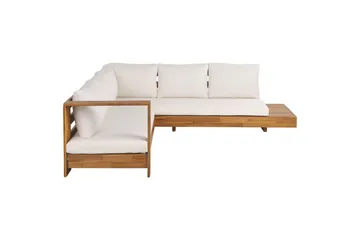 Hörnsoffa Beliani Marettimo Light wood||White - Hagemøbler & utemiljø - Loungemøbler - Loungesofaer
