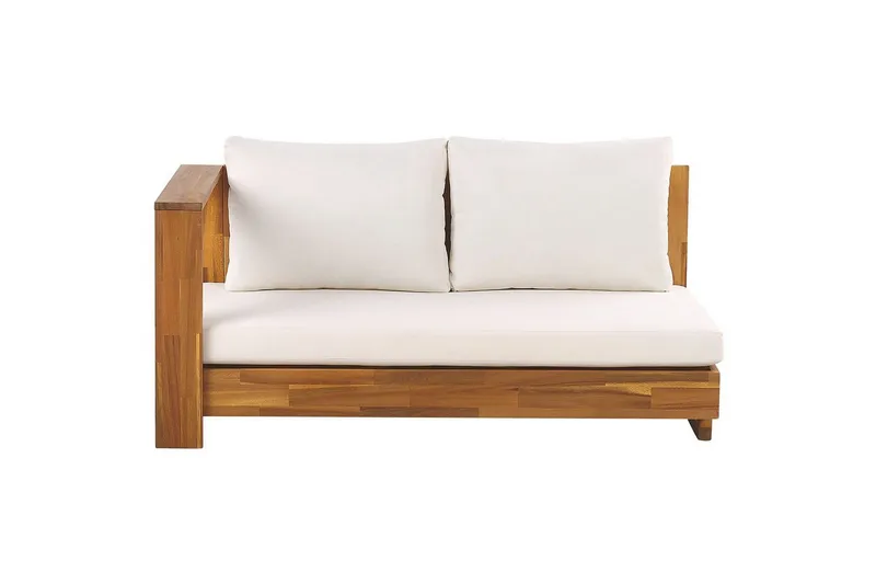 Hörnsoffa Beliani Marettimo Light wood||White - Hagemøbler & utemiljø - Loungemøbler - Loungesofaer