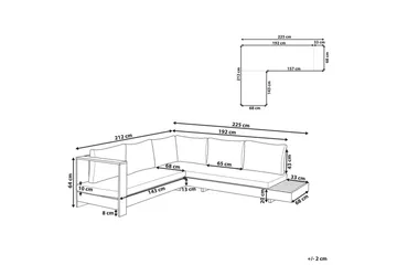 Hörnsoffa Beliani Marettimo Light wood||White - Hagemøbler & utemiljø - Loungemøbler - Loungesofaer