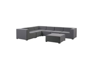 Hörnsoffa med fotpall Beliani Arezzo Beige/svart, Högervänd Dark grey, Black Left-faced - Hagemøbler & utemiljø - Loungemøbler - Loungesofaer
