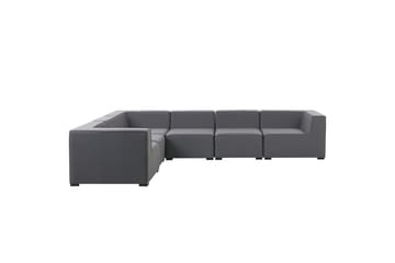 Hörnsoffa med fotpall Beliani Arezzo Beige/svart, Högervänd Dark grey, Black Left-faced - Hagemøbler & utemiljø - Loungemøbler - Loungesofaer