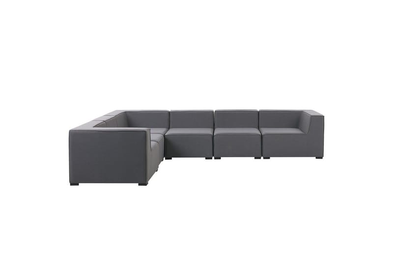 Hörnsoffa med fotpall Beliani Arezzo Beige/svart, Högervänd Dark grey, Black Left-faced - Hagemøbler & utemiljø - Loungemøbler - Loungesofaer