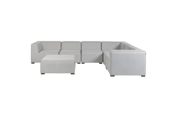 Hörnsoffa med fotpall Beliani Arezzo Beige/svart, Högervänd Grey, Black Left-faced - Hagemøbler & utemiljø - Loungemøbler - Loungesofaer