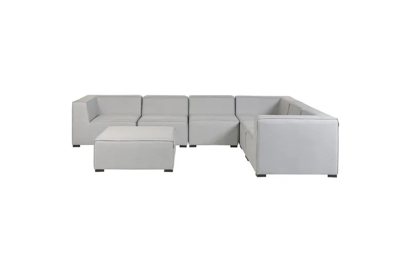 Hörnsoffa med fotpall Beliani Arezzo Beige/svart, Högervänd Grey, Black Left-faced - Hagemøbler & utemiljø - Loungemøbler - Loungesofaer