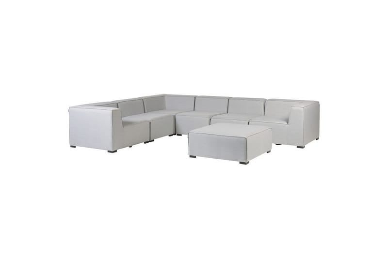 Hörnsoffa med fotpall Beliani Arezzo Beige/svart, Högervänd Grey, Black Left-faced - Hagemøbler & utemiljø - Loungemøbler - Loungesofaer