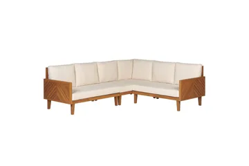 Loungegrupp Beliani Baratti 4-Sits Light wood||Beige - Hagemøbler & utemiljø - Loungemøbler - Loungegrupper