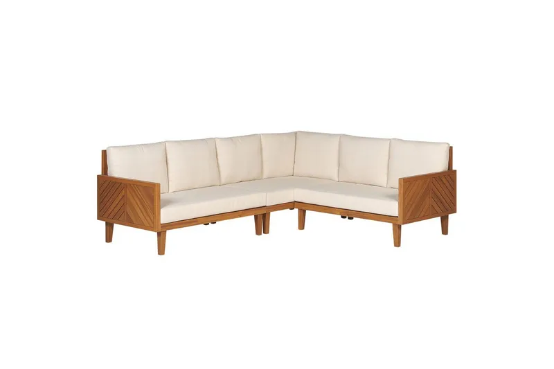 Loungegrupp Beliani Baratti 4-Sits Light wood||Beige - Hagemøbler & utemiljø - Loungemøbler - Loungegrupper