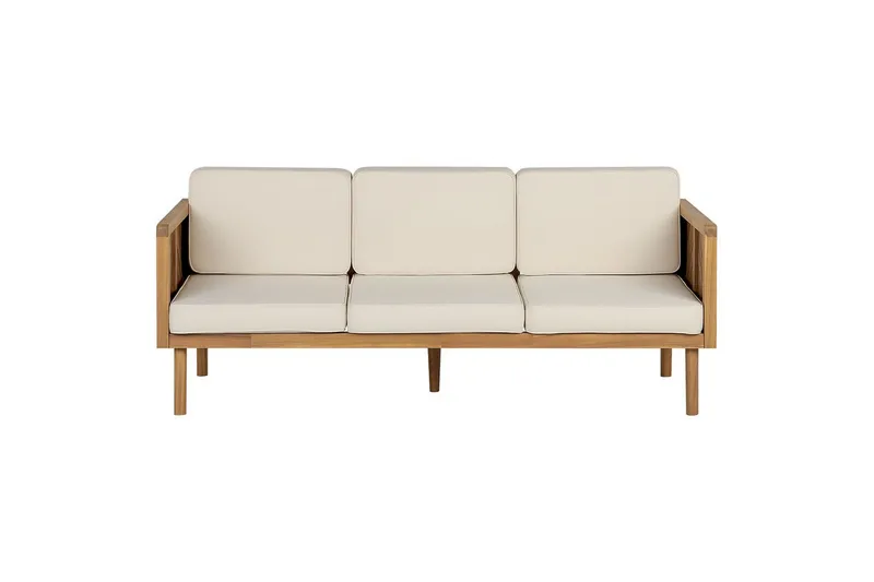 Loungegrupp Beliani Baratti 5-Sits Light wood||Beige - Hagemøbler & utemiljø - Loungemøbler - Loungegrupper
