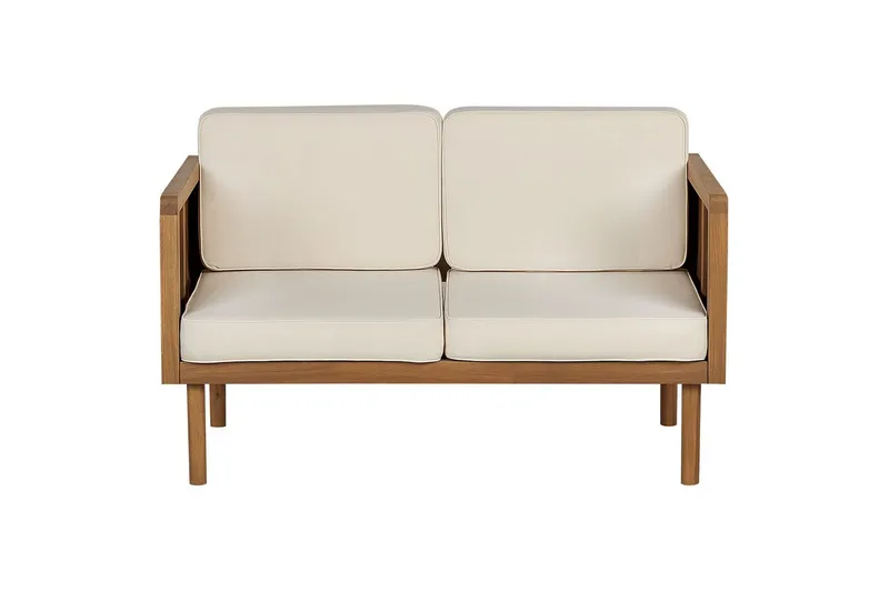 Loungegrupp Beliani Baratti 5-Sits Light wood||Beige - Hagemøbler & utemiljø - Loungemøbler - Loungegrupper