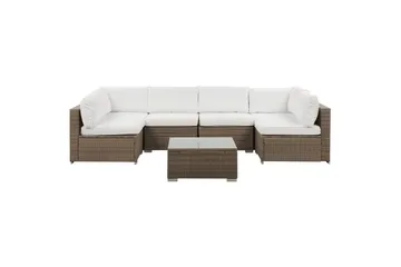 Loungegrupp Beliani Belvedere Brown||White - Hagemøbler & utemiljø - Loungemøbler - Loungegrupper