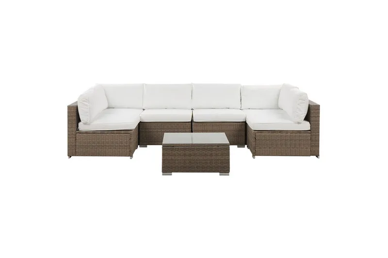 Loungegrupp Beliani Belvedere Brown||White
