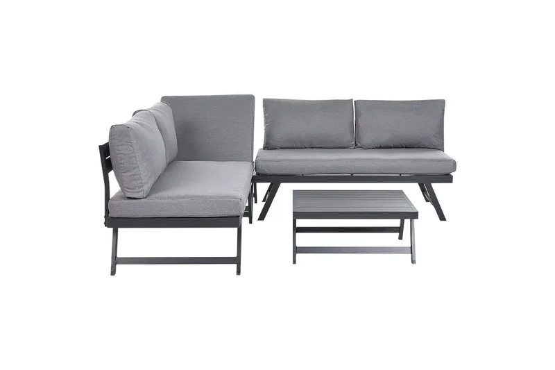 Loungegrupp Beliani Coccorino Grey||Black