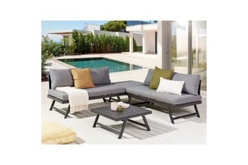 Loungegrupp Beliani Coccorino Grey||Black - Hagemøbler & utemiljø - Loungemøbler - Loungegrupper