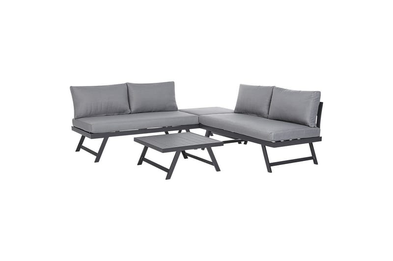 Loungegrupp Beliani Coccorino Grey||Black - Hagemøbler & utemiljø - Loungemøbler - Loungegrupper
