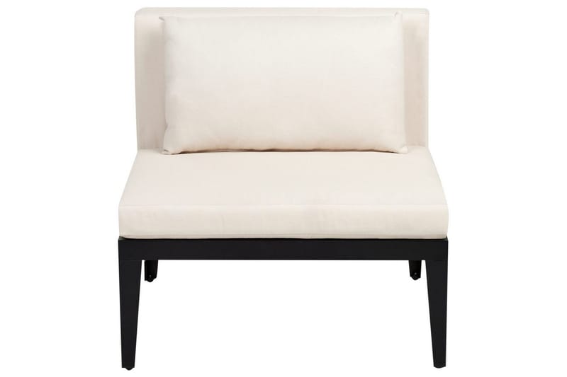 Loungegrupp med fotpall Beliani Bracciano 4-Sits Beige||Light wood||Black - Hagemøbler & utemiljø - Loungemøbler - Loungegrupper