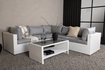 Amazon loungesofa utendørs - Grå/hvit - Hagemøbler & utemiljø - Loungemøbler - Loungegrupper