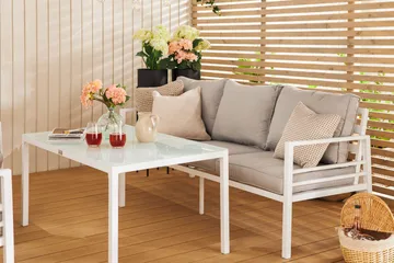 Ariany Sofagruppe - Hvit/Grå - Hagemøbler & utemiljø - Loungemøbler - Loungegrupper