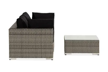 Bahamas 2h, 1 bord/divan Grå - Kunstrotting - Hagemøbler & utemiljø - Loungemøbler - Loungegrupper