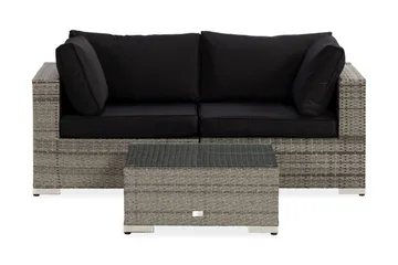 Bahamas 2h, 1 bord/divan Grå - Kunstrotting - Hagemøbler & utemiljø - Loungemøbler - Loungegrupper